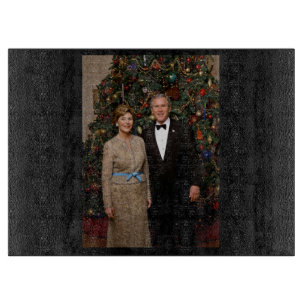 Präsident George Bush, Laura Christmas White House Schneidebrett