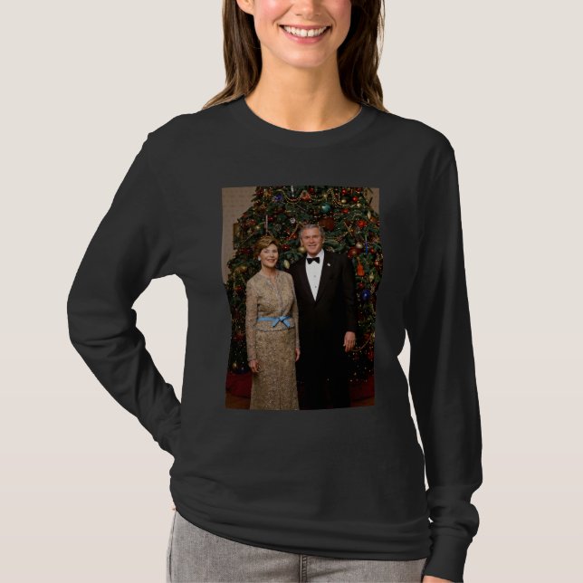 Präsident George Bush, Laura Christmas White House T-Shirt (Vorderseite)