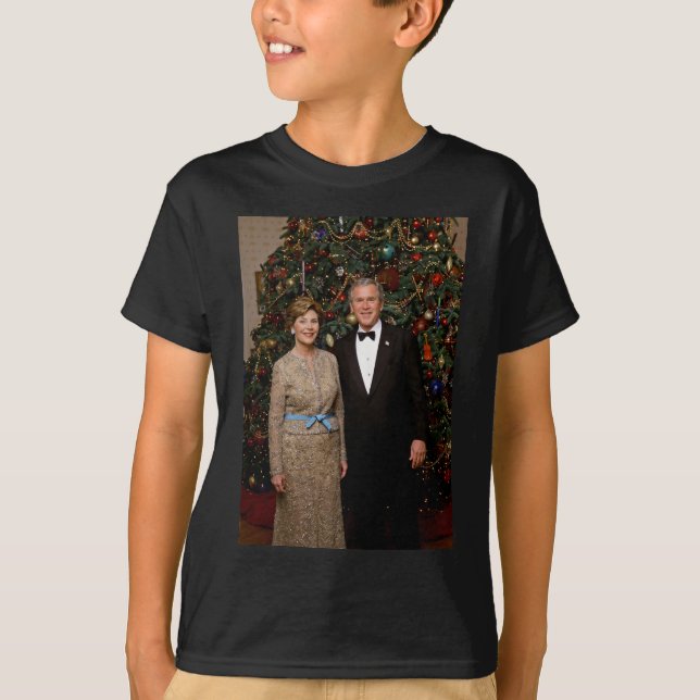 Präsident George Bush, Laura Christmas White House T-Shirt (Vorderseite)