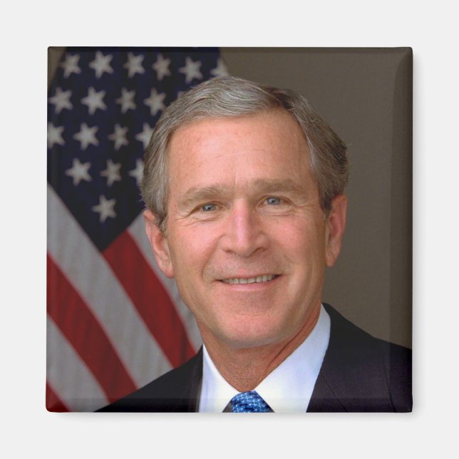 Präsident George W Bush Offiziell Portrait Magnet (Vorne)
