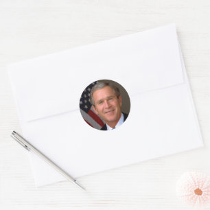 Präsident George W Bush Offiziell Portrait Runder Aufkleber