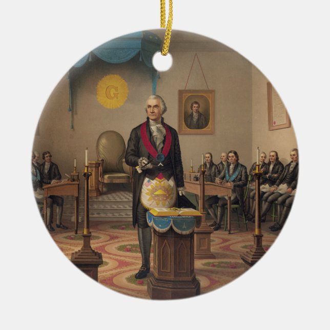Präsident George Washington als Vorlagenmaurer Keramik Ornament (Vorne)