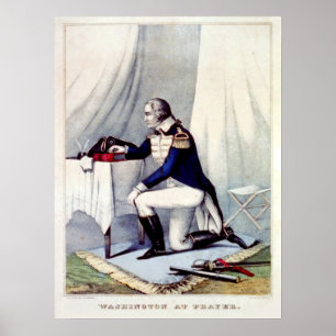 Präsident George Washington im Gebet Poster