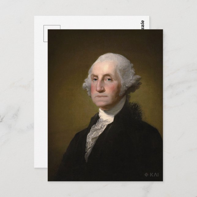 Präsident George Washington Postkarte (Vorne/Hinten)