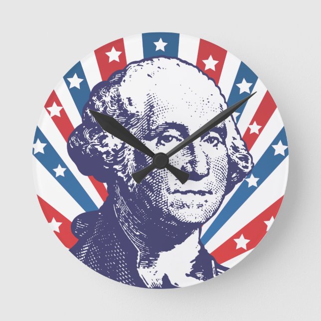 Präsident George Washington Runde Wanduhr (Vorderseite)