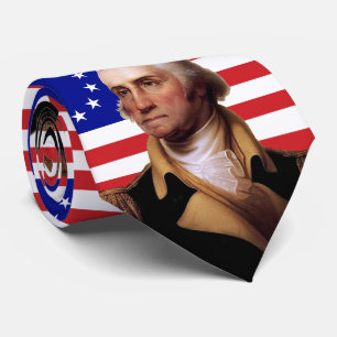 Präsident George Washington u. US-Flagge Krawatte