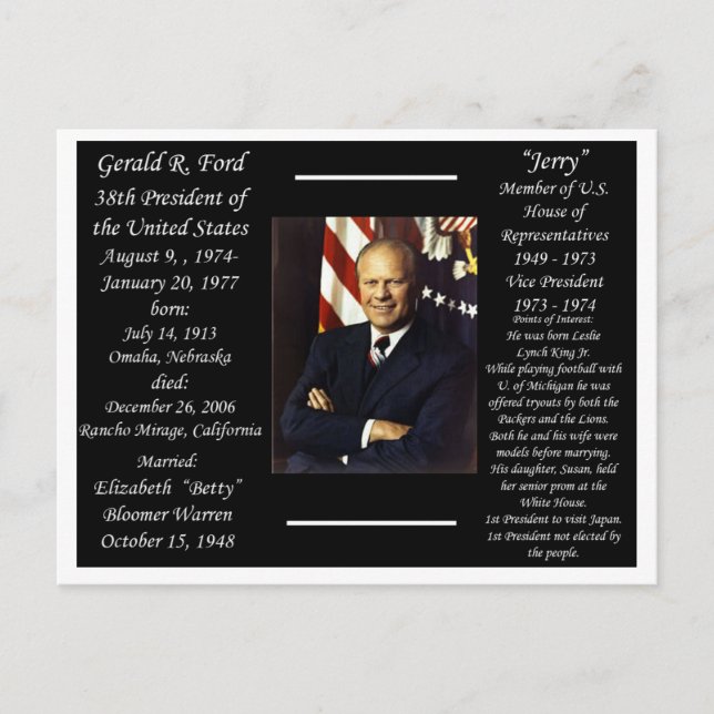Präsident Gerald Ford Postkarte (Vorderseite)