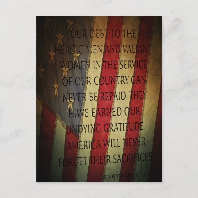 Präsident Harry S. Truman zitiert Postkarte (Vorderseite)