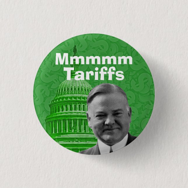 Präsident Herbert Hoover Tarife Button (Vorderseite)