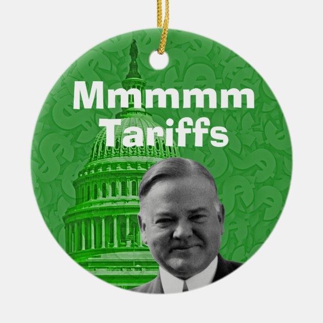 Präsident Herbert Hoover Tarife Keramik Ornament (Vorne)