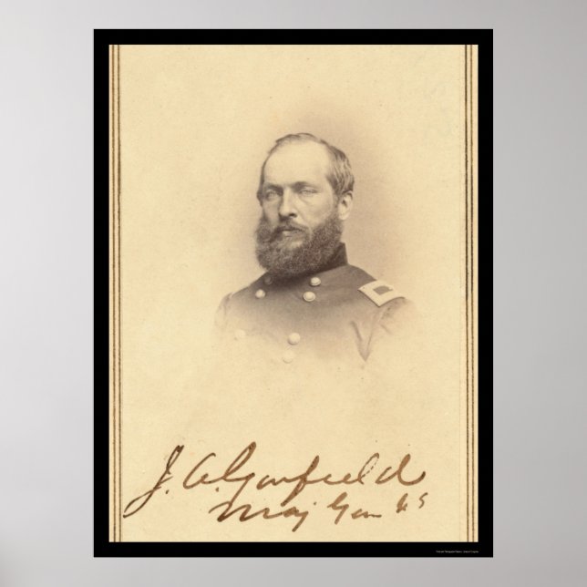 Präsident James Garfield unterzeichnet Karte 1861 Poster (Vorne)