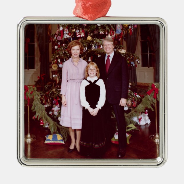 Präsident James Jimmy Carter White House Ornament Aus Metall (Vorne)