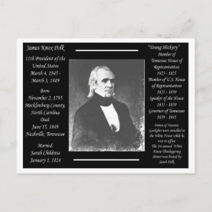 Präsident James K Polk Postkarte