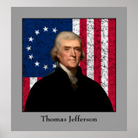 Präsident Jefferson und die amerikanische Flagge