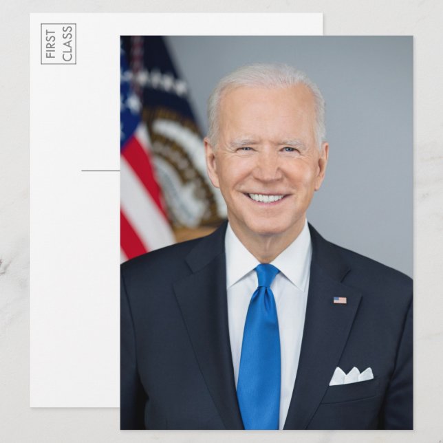 Präsident Joe Biden 2021 Portrait Große Postkarte (Vorne/Hinten)