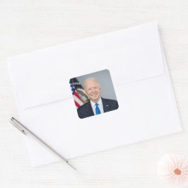 Präsident Joe Biden Offiziell Portrait 2021 Quadratischer Aufkleber