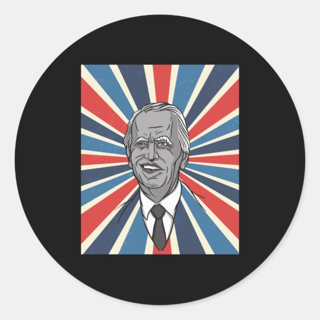 Präsident Joe Biden Runder Aufkleber (Vorderseite)