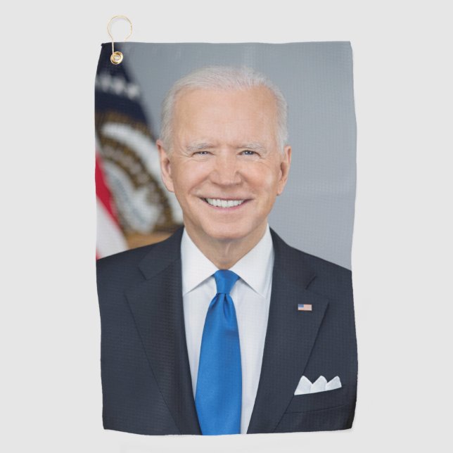 Präsident Joe Biden White House Portrait Golfhandtuch (Vorderseite)