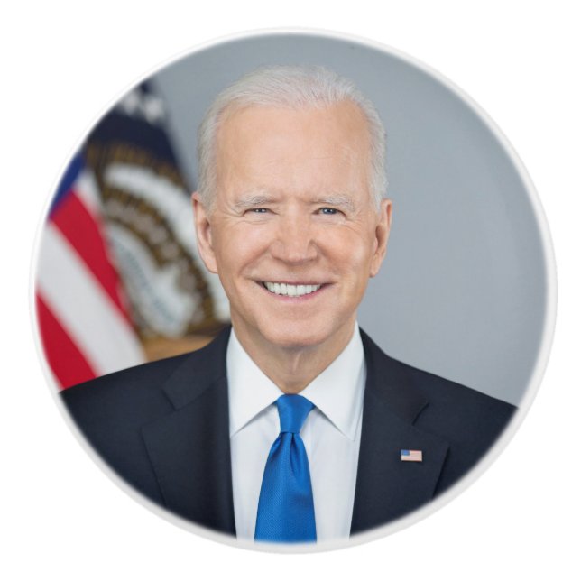 Präsident Joe Biden White House Portrait Keramikknauf (Vorderseite)