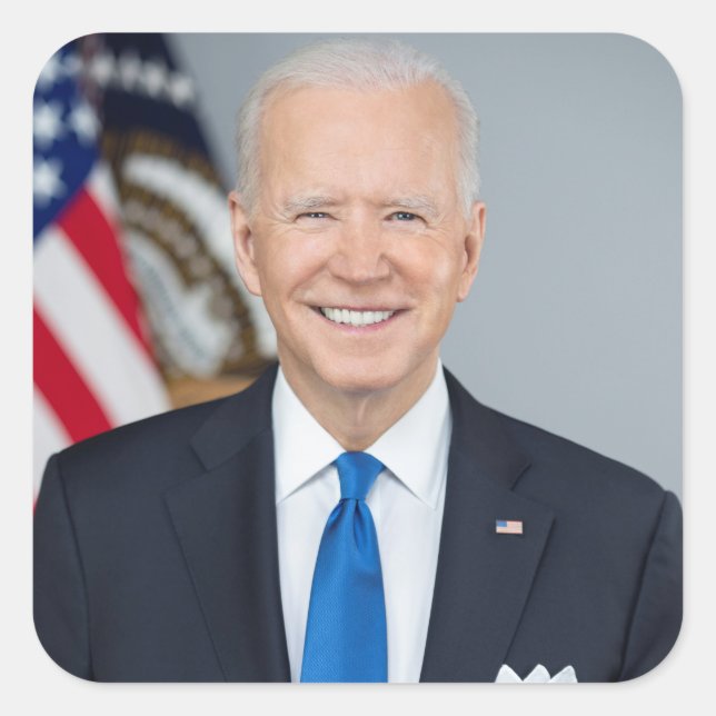 Präsident Joe Biden White House Portrait Quadratischer Aufkleber (Vorderseite)
