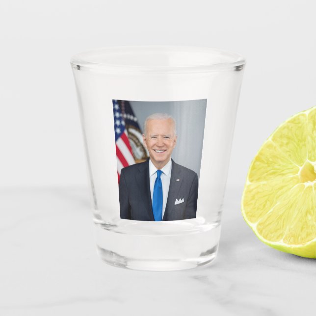 Präsident Joe Biden White House Portrait Schnapsglas (Vorderseite)