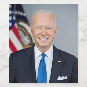 Präsident Joe Biden White House Portrait Weinetikett