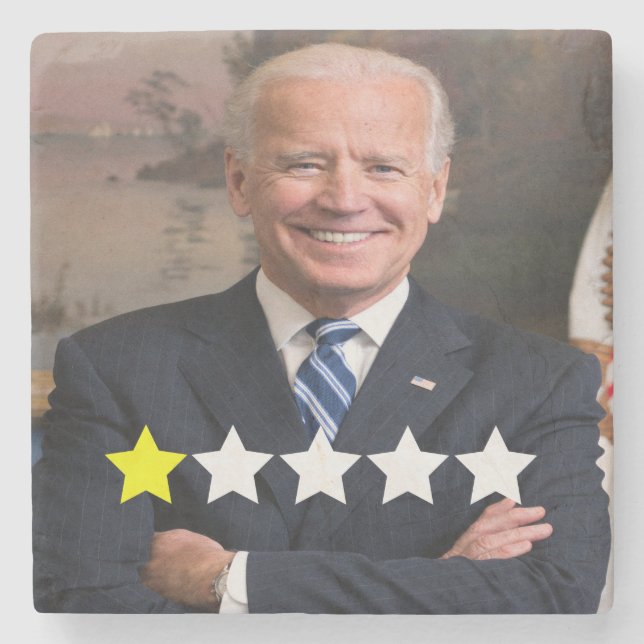 Präsident Joe Biden Zulassungsbewertung Steinuntersetzer (Vorderseite)
