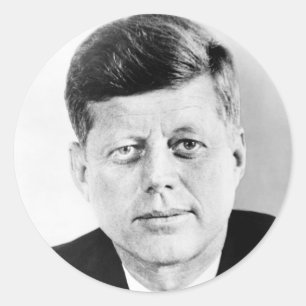 Präsident John F Kennedy Portrait Runder Aufkleber