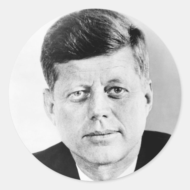 Präsident John F Kennedy Portrait Runder Aufkleber (Vorderseite)