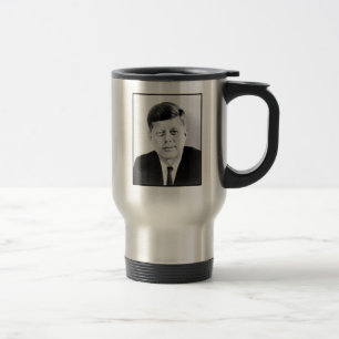 Präsident John F Kennedy Portrait Travel Mug Reisebecher