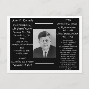 Präsident John F Kennedy Postkarte