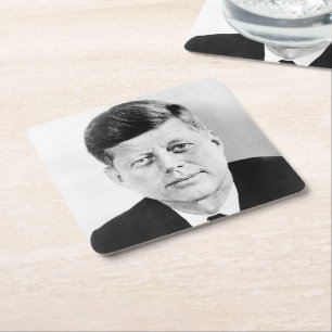 Präsident John Kennedy offizielle präsidiale Fotog Rechteckiger Pappuntersetzer