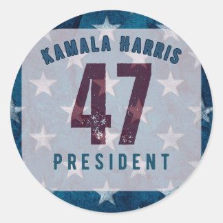Präsident Kamala Harris 47. Kreis Runder Aufkleber