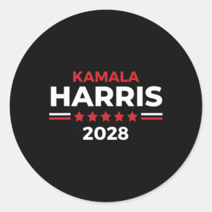 Präsident Kamala Harris für den Präsidenten 2028 Runder Aufkleber