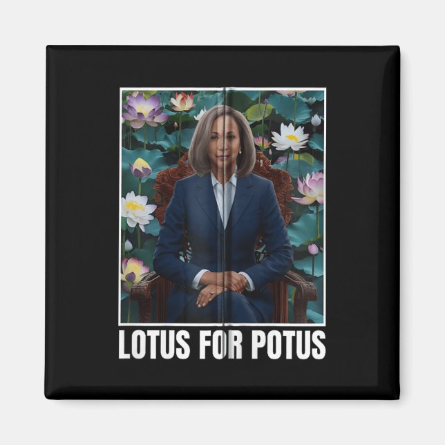 Präsident Kamala Harris Portrait Lotus für Potus Z Magnet (Vorne)