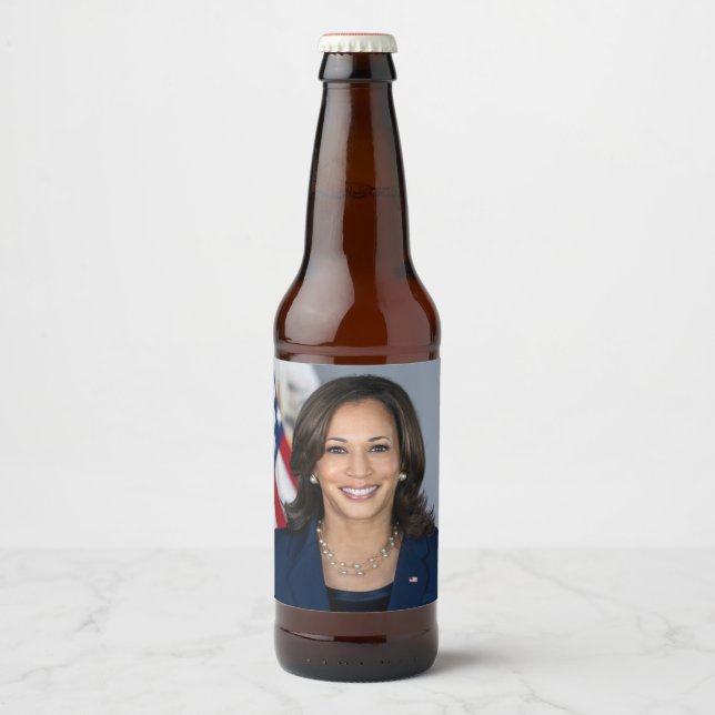 Präsident Kamala Harris USA 2024 Bierflaschenetikett (Vorderseite)