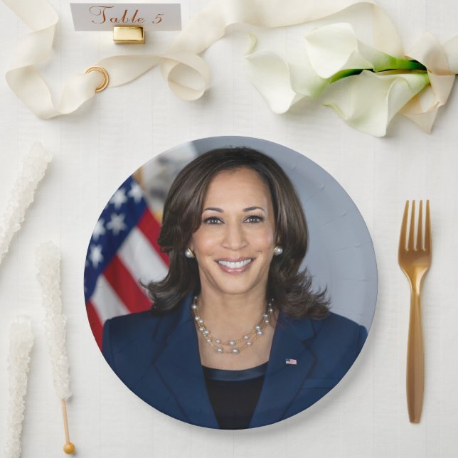 Präsident Kamala Harris USA 2024 Pappteller (Hochzeit)