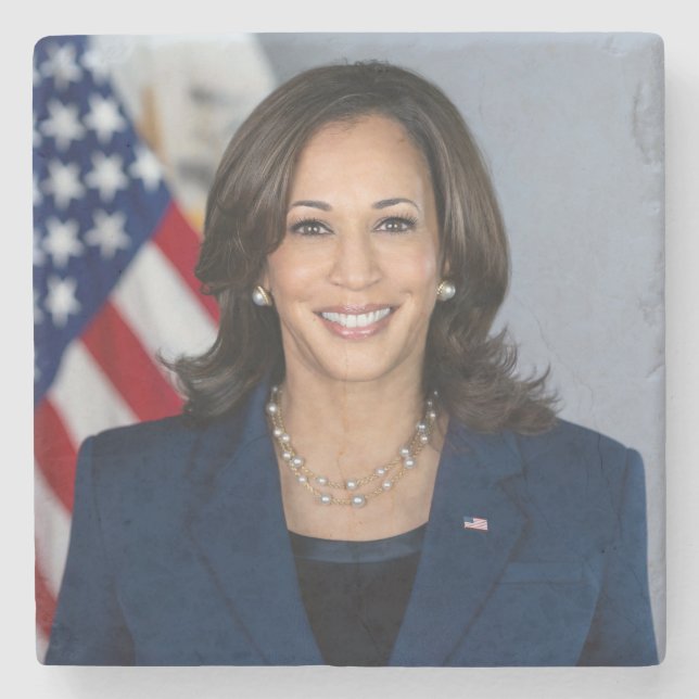 Präsident Kamala Harris USA 2024 Steinuntersetzer (Vorderseite)