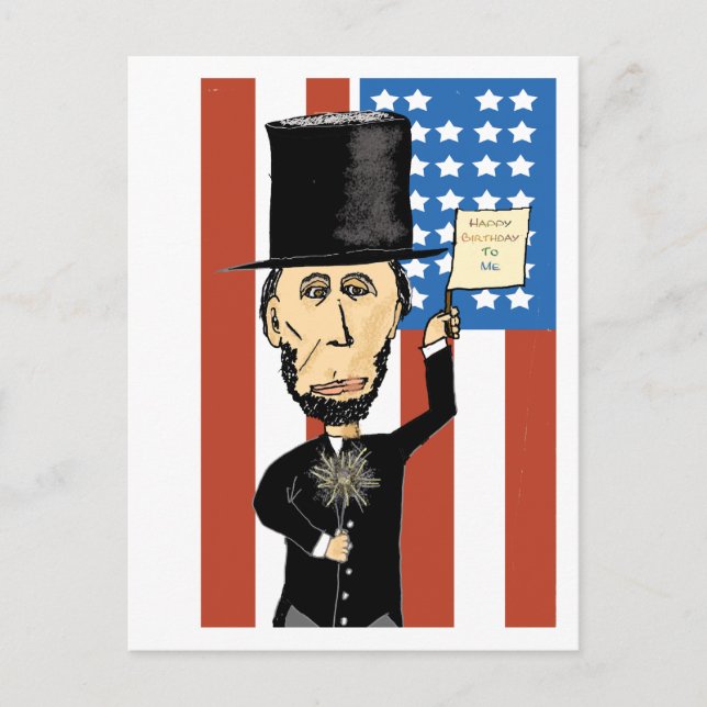 Präsident Lincoln Happy Bday 2 Me Postcard Postkarte (Vorderseite)