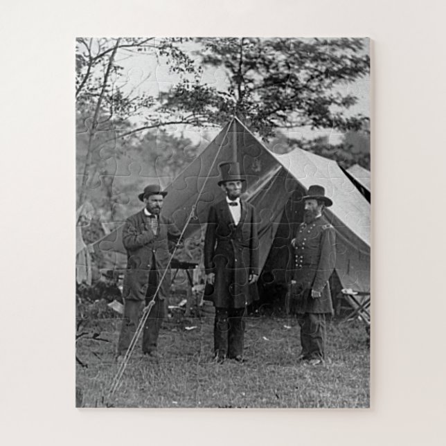 Präsident Lincoln im Zivilen Krieg von Antietam Ma Puzzle (Vertikal)