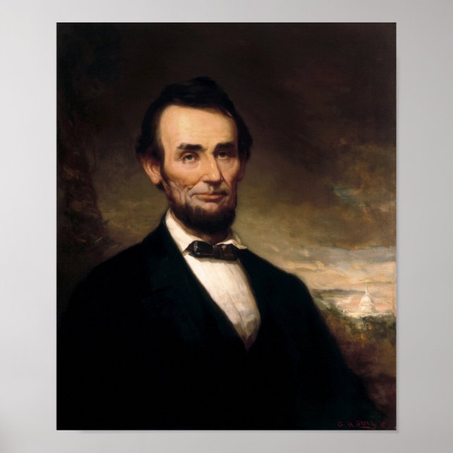 Präsident Lincoln Portrait - George Henry Story Poster (Vorne)