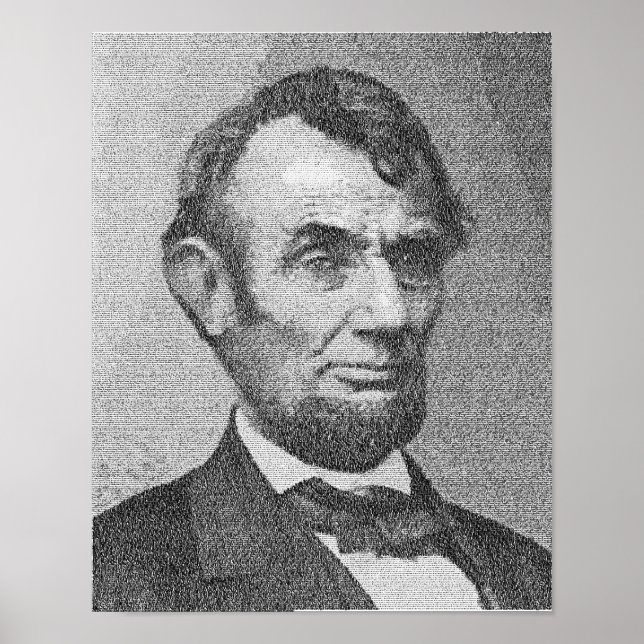 Präsident Lincoln Render w/Gettysburg Poster (Vorne)