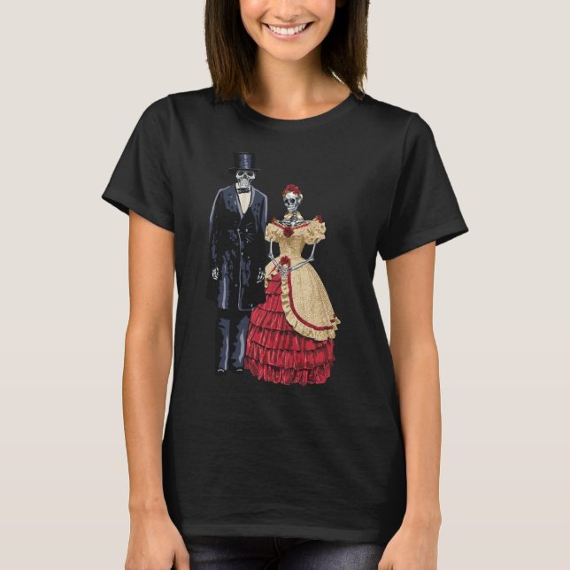 Präsident Lincoln Skeleton, Halloween Skeleton T-Shirt (Vorderseite)