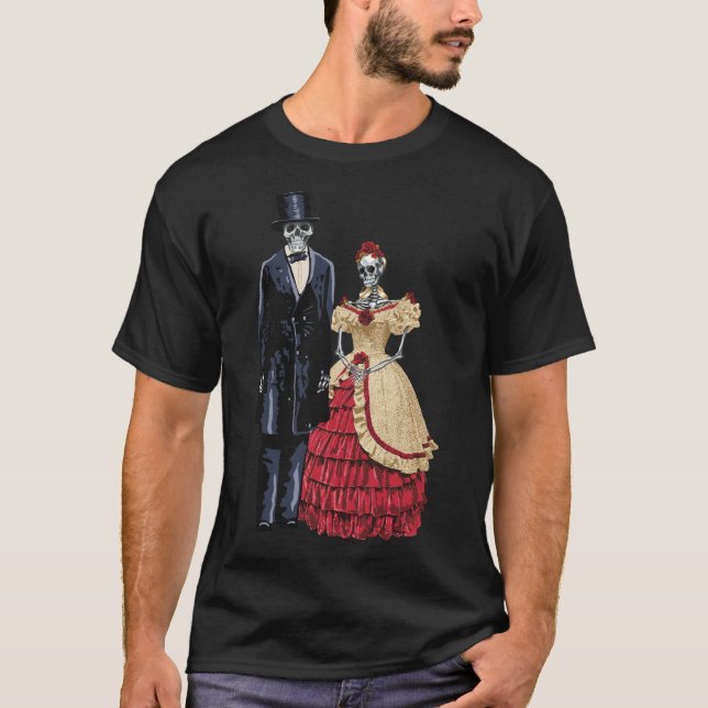 Präsident Lincoln Skeleton, Halloween Skeleton T-Shirt (Vorderseite)
