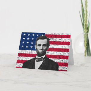 Präsident Lincoln und die amerikanische Flagge Karte