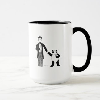 Präsident Lincoln und ein Panda genießen Eiscreme Tasse
