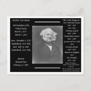 Präsident Martin Van Buren Postkarte