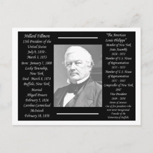 Präsident Millard Fillmore Postkarte
