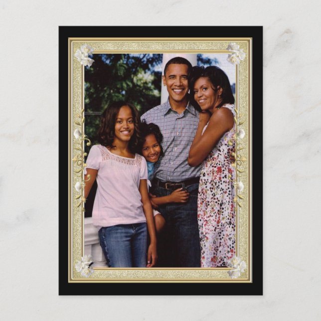 Präsident Obama 1. Gerahmte Keepsakes Postkarte (Vorderseite)