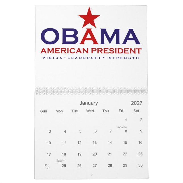 Präsident Obama 2013 Kalender (Jan 2027)